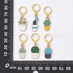 Pot Plant Theme Alloy Enamel Multifunction Pendant Decorations&nbsp;HJEW-CJ00003