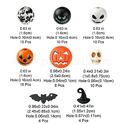 DIY Halloween Synthetic Turquoise & Round Wood Beads Jewelry Findings Kits&nbsp;DIY-FS0006-35