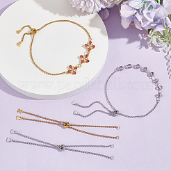 10Pcs 2 Colors 304 Stainless Steel Box Chain Slider Bracelet Makings&nbsp;AJEW-UN00016