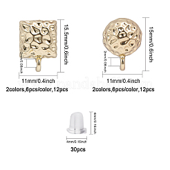 24Pcs 4 Styles Rack Plating Alloy Stud Earring Findings&nbsp;FIND-CA0007-25