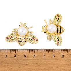 Brass Micro Pave Cubic Zirconia Pendants&nbsp;KK-E108-36G