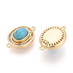 Brass Pave Clear Cubic Zirconia Magnetic Clasps&nbsp;KK-N287-10G-01