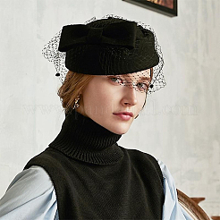 3Pcs 3 Colors Polyester Oval Pillbox Stewardess Fascinator Hat Base for Millinery&nbsp;AJEW-FG0002-75