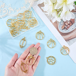 20Pcs 4 Styles Alloy Open Back Bezel Big Pendants&nbsp;FIND-SP0005-99