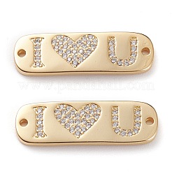 Brass Micro Pave Clear Cubic Zirconia Links Connectors&nbsp;KK-C100-41G