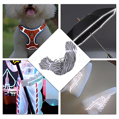 Reflective Cotton Ribbons&nbsp;SRIB-WH0011-283