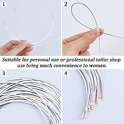 201 Stainless Steel Bra Underwire&nbsp;LS-FIND-WH0421-34E