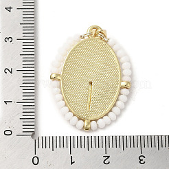 Brass Pave Shell Pendants&nbsp;KK-I708-01A-G