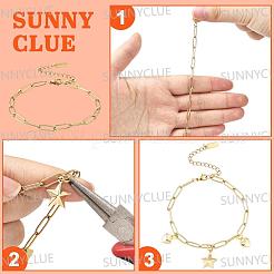 12Pcs 2 Colors 304 Stainless Steel Paperclip Chains Bracelets for Men Women&nbsp;BJEW-SC0001-62