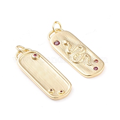 Brass Micro Pave Cubic Zirconia Pendants&nbsp;ZIRC-I043-19G