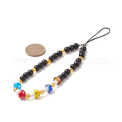Mushroom & ABS Plastic Imitation Pearl Phone Hand Strap Chains&nbsp;HJEW-JM00896