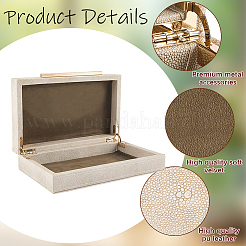 1Pc Wood Covered with PU Leather Jewelry Storage Boxes with Golden Tone Iron Findings&nbsp;CON-CN0001-24