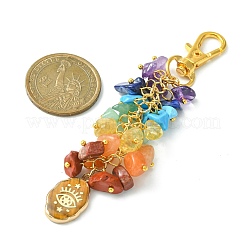 Chakra Gemstone Chips Pendant Decorations&nbsp;HJEW-JM01201