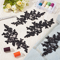 4 Pairs Polyester Embroidery Lace Appliques&nbsp;DIY-GF0013-67