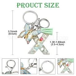 Resin & Acrylic & Faux Suede Tassel Keychain&nbsp;KEYC-YW00126-01