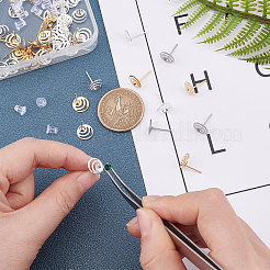 108Pcs 304 Stainless Steel Ear Stud Components&nbsp;STAS-UN0027-70
