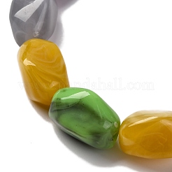 Colorful Resin Nuggets Beaded Necklaces for Women&nbsp;NJEW-U013-07G