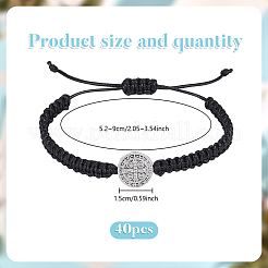 40Pcs Alloy Bead Braided Bead Bracelets&nbsp;BJEW-GO0001-22B
