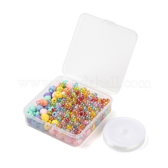 380Pcs Strawberry & Round Acrylic Beads with 1 Roll Clear Elastic Crystal Thread&nbsp;DIY-LS0001-08