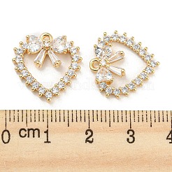 Brass Micro Cubic Zirconia Pendants&nbsp;KK-Q789-23G