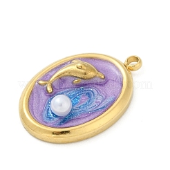 Ocean Theme 304 Stainless Steel Enamel Pendants&nbsp;STAS-Q352-03G-C