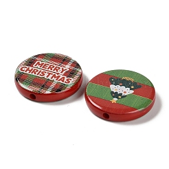 Christmas Printed Opaque Acrylic Beads&nbsp;OACR-D316-02C-01