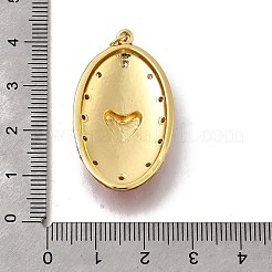 Brass Micro Pave Clear Cubic Zirconia Pendants&nbsp;KK-F899-01B-G