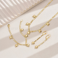 Sweetheart Brass Heart Design Jewelry Set for Date Night and Everyday Wear&nbsp;QJ5071
