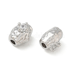 Brass Micro Pave Clear Cubic Zirconia Beads&nbsp;CU-CBAC675-08P