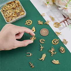 90Pcs 18 Styles Tibetan Style Zinc Alloy Pendants&nbsp;FIND-PH0023-69