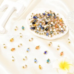 50Pcs Alloy & Glass Pendants&nbsp;PALLOY-YW00191-02