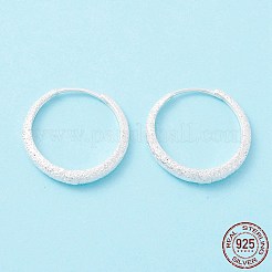 Textured 925 Sterling Silver Small Huggie Hoop Earrings&nbsp;EJEW-I260-29S