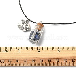 3Pcs 3 Styles Natural & Synthetic Mixed Gemstone Chips Wish Bottle Pendant Necklaces Set&nbsp;NJEW-FZ00013