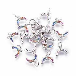 Brass Micro Pave Cubic Zirconia Charms&nbsp;ZIRC-F095-01