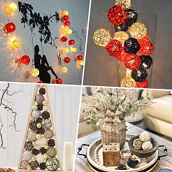 32Pcs 9 Styles Wicker Rattan Balls&nbsp;AJEW-SC0004-29