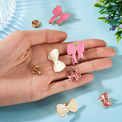 6Pcs 3 Styles Bowknot Enamel Pins&nbsp;JEWB-TA0001-25