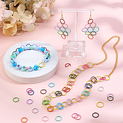 380Pcs 19 Colors Baking Paint Alloy Open Jump Rings&nbsp;FIND-AR0006-19A