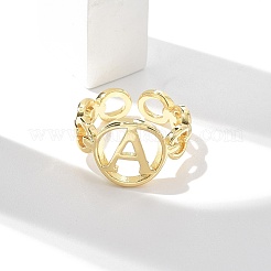 Brass Open Cuff Rings for Women&nbsp;RJEW-K289-01G-A