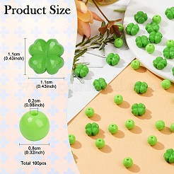 100Pcs 2 Styles Opaque Acrylic Beads&nbsp;SACR-YW0001-73