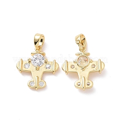 Brass Micro Pave Cubic Zirconia Pendants&nbsp;ZIRC-P102-03G