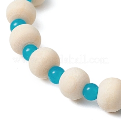 3 Pcs Synthetic Turquoise & Wood & Glass Beaded Stretch Bracelets for Boys Girls&nbsp;BJEW-JB11125
