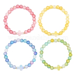 Frosted Acrylic Beads Stretch Bracelets for Women Men&nbsp;BJEW-JB13591