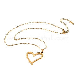 Valentine's Day 304 Stainless Steel Heart Pendant Necklaces for Women&nbsp;NJEW-Z117-03G