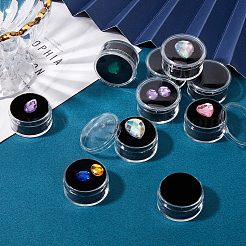 Round Jewelry Clear Plastic Loose Diamond Storage Box&nbsp;CON-WH20003-01A-01