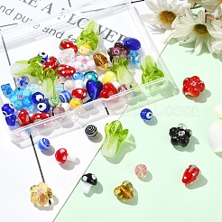60Pcs 10 Style Handmade Lampwork Bead Strands&nbsp;LAMP-YW0001-32