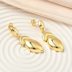 Horse Eye Brass Dangle Stud Earrings&nbsp;EJEW-F389-06G