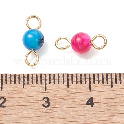 Dyed Natural Freshwater Shell Round Links Connector Charms&nbsp;PALLOY-JF05445-01