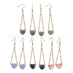 Valentine's Day Heart Mixed Stone Dangle Earrings&nbsp;EJEW-JE07062