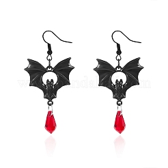 Bat Alloy Glass Dangle Earrings&nbsp;FS-WG196FB-01