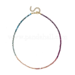 3MM Natural Apatite & Amethyst & Rhodonite & Sunstone & Ruby Faceted Round Beaded Necklaces&nbsp;NJEW-JN06431